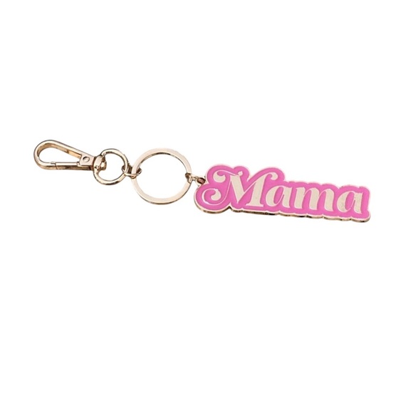Pink Mama Enamel Keychain with Lobster Clasp | Mom Keyring Bag Charm Gift - Picture 2 of 5